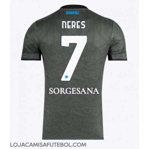 Camisa de Futebol SSC Napoli David Neres #7 Equipamento Alternativo 2024-25 Manga Curta